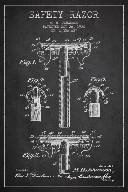 Razor Charcoal Patent Blueprint