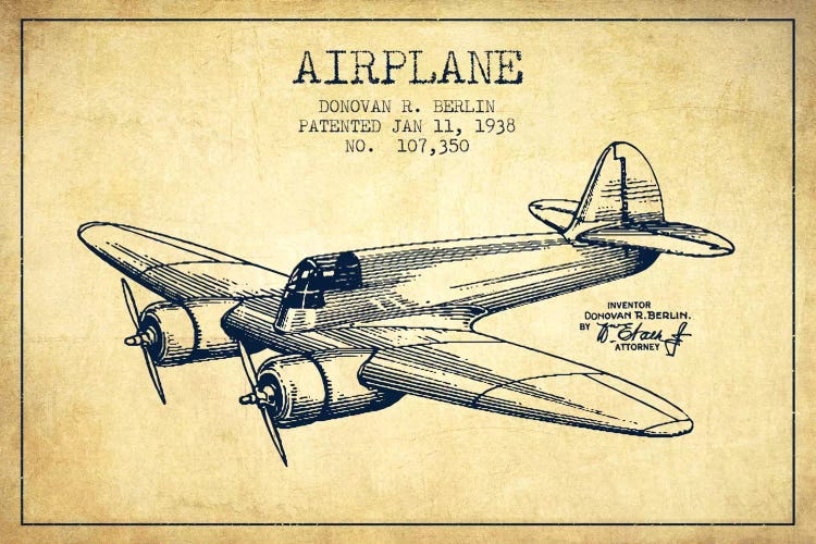 Plane Vintage Patent Blueprint