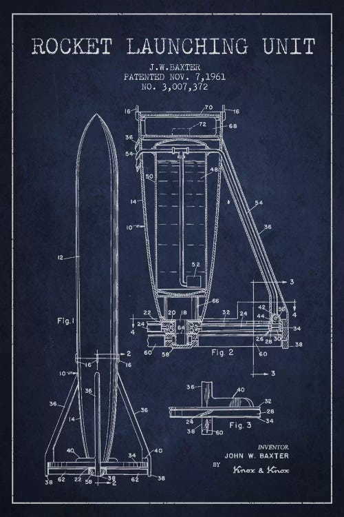 Rocket Unit Navy Blue Patent Blueprint