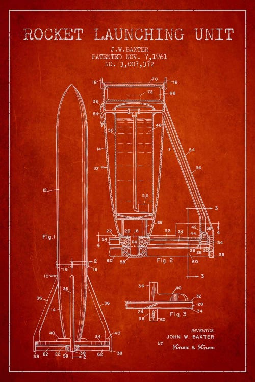 Rocket Unit Red Patent Blueprint