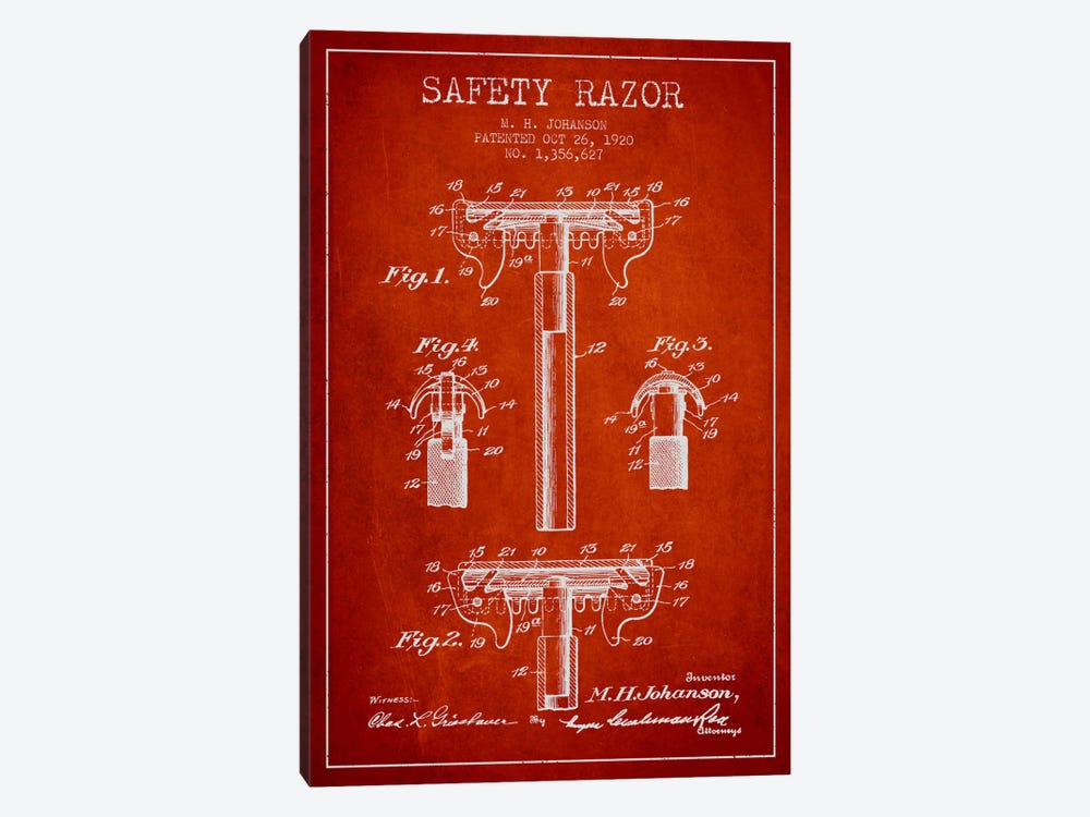 Razor Red Patent Blueprint by Aged Pixel 1-piece Art Print