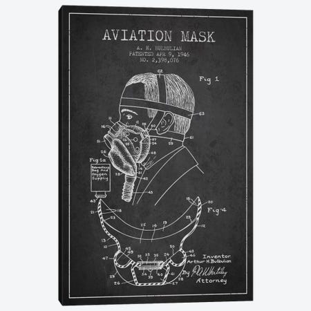 Aviation Mask Charcoal Patent Blueprint Canvas Print #ADP2370} by Aged Pixel Canvas Artwork