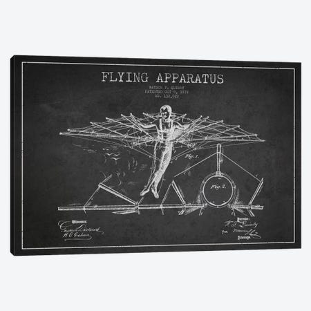 Flying Apparatus Charcoal Patent Blueprint Canvas Print #ADP2375} by Aged Pixel Art Print
