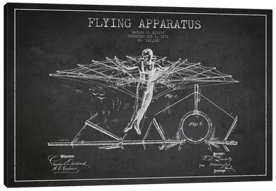Flying Apparatus Charcoal Patent Blueprint Canvas Art Print - Aged Pixel: Aviation