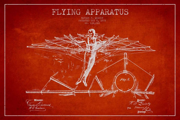 Flying Apparatus Red Patent Blueprint