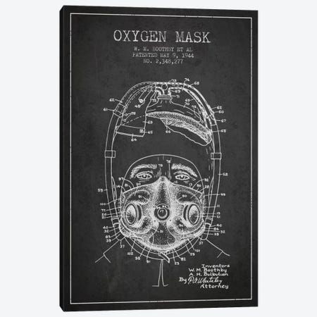 Oxygen Mask 1 Charcoal Patent Blueprint Canvas Print #ADP2385} by Aged Pixel Canvas Art