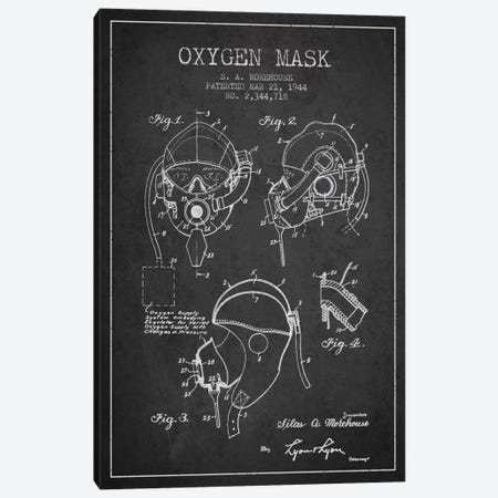 Oxygen Mask Charcoal Patent Blueprint Canvas Print #ADP2400} by Aged Pixel Canvas Artwork