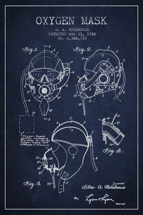 Oxygen Mask Navy Blue Patent Blueprint