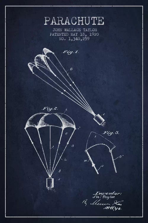 Parachute 1 Navy Blue Patent Blueprint