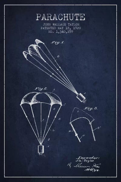 Parachute 1 Navy Blue Patent Blueprint