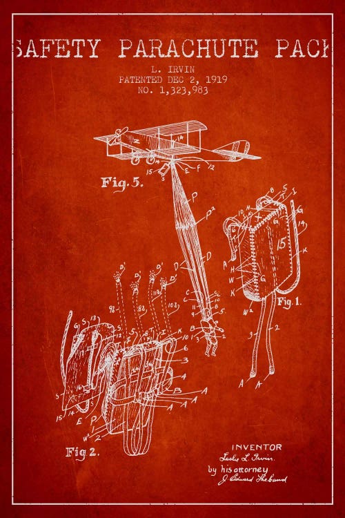 Parachute 2 Red Patent Blueprint