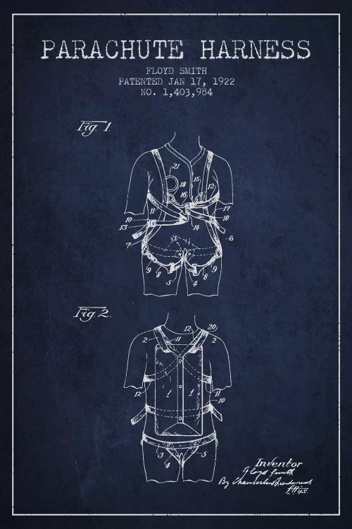 Parachute 4 Navy Blue Patent Blueprint