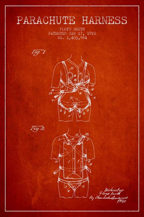 Parachute 4 Red Patent Blueprint