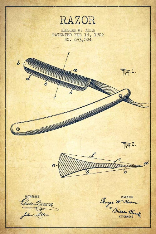 Razor Vintage Patent Blueprint