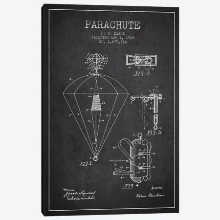 Parachute 6 Charcoal Patent Blueprint Canvas Print #ADP2430} by Aged Pixel Canvas Print