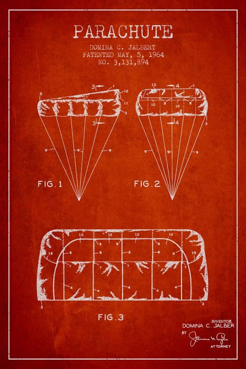 Parachute Red Patent Blueprint