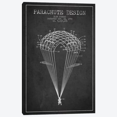 Parachute Design Charcoal Patent Blueprint Canvas Print #ADP2440} by Aged Pixel Canvas Artwork