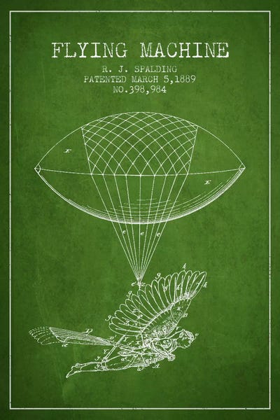 Aviation Blueprints: Icarus 5 Green Patent Blueprint by Aged Pixel
