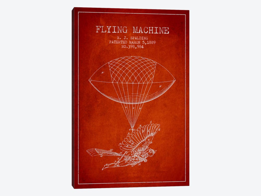Icarus 5 Red Patent Blueprint by Aged Pixel 1-piece Art Print