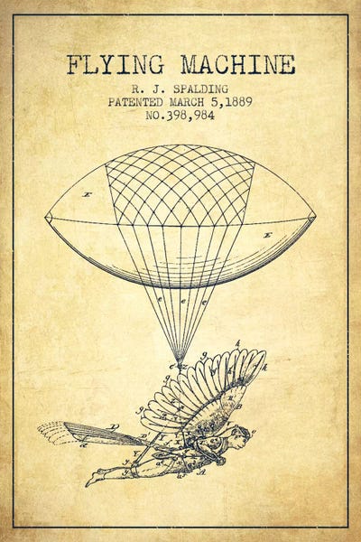 Icarus 5 Vintage Patent Blueprint by Aged Pixel canvas print
