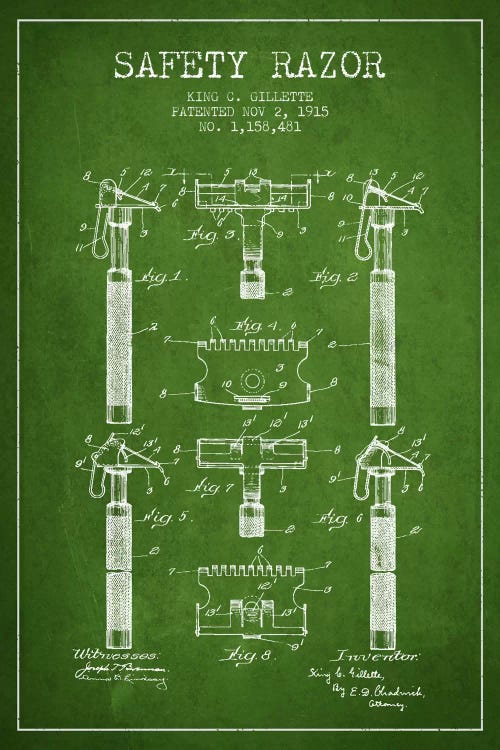 Razor Green Patent Blueprint