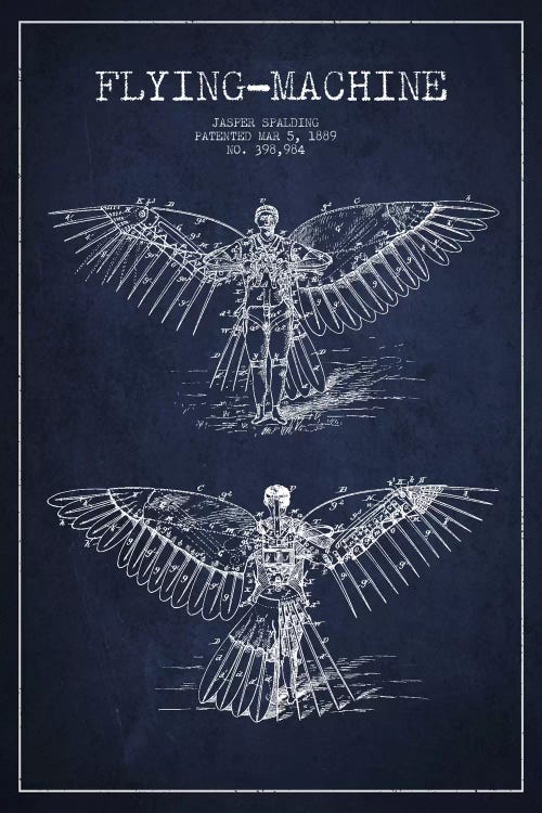 Icarus 3 Navy Blue Patent Blueprint