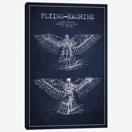 Icarus 3 Navy Blue Patent Blueprint Canvas Print #ADP2452} by Aged Pixel Canvas Print
