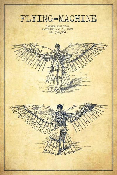 Aviation Blueprints: Icarus 3 Vintage Patent Blueprint by Aged Pixel