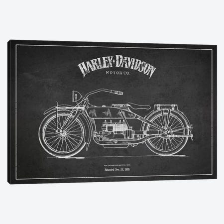 Harley-Davidson Charcoal Patent Blueprint Canvas Print #ADP2455} by Aged Pixel Canvas Artwork