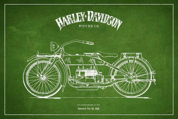 Harley-Davidson Green Patent Blueprint