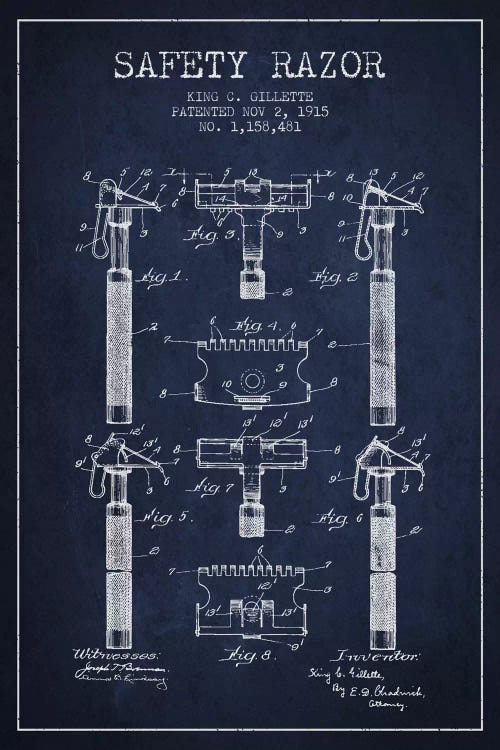 Razor Navy Blue Patent Blueprint