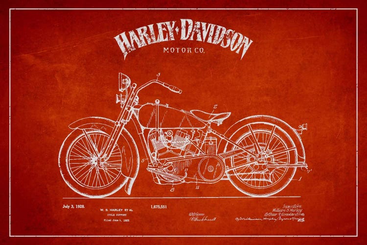 Harley-Davidson Red Patent Blueprint