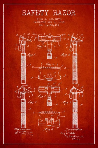 Beauty & Personal Care Blueprints: Razor Red Patent Blueprint by Aged Pixel