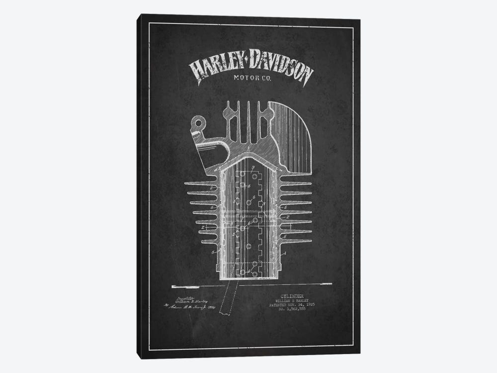 Harley-Davidson Charcoal Patent Blueprint 1-piece Art Print
