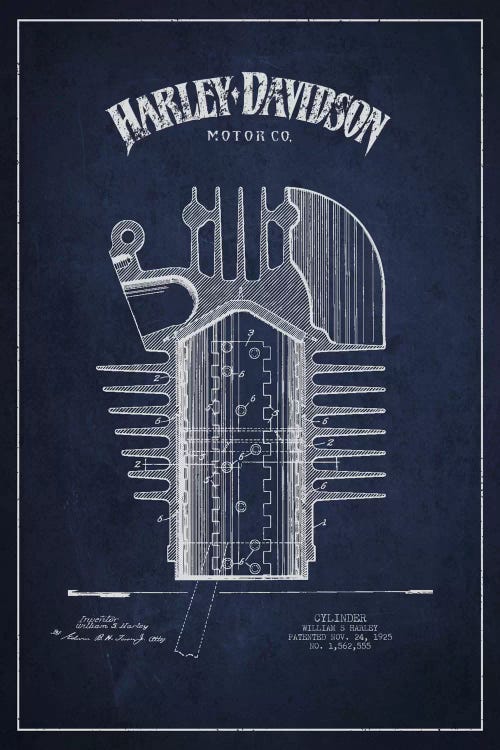 Harley-Davidson Navy Blue Patent Blueprint