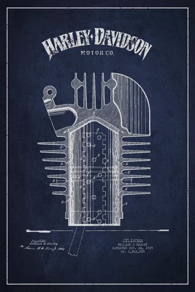 Harley-Davidson Navy Blue Patent Blueprint