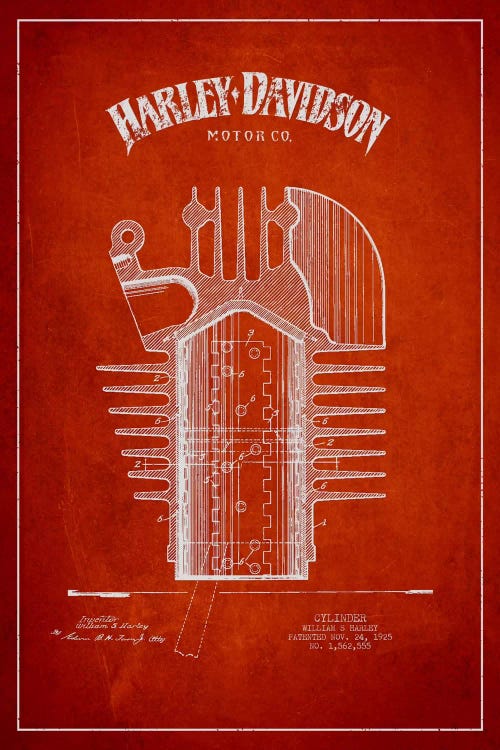 Harley-Davidson Red Patent Blueprint