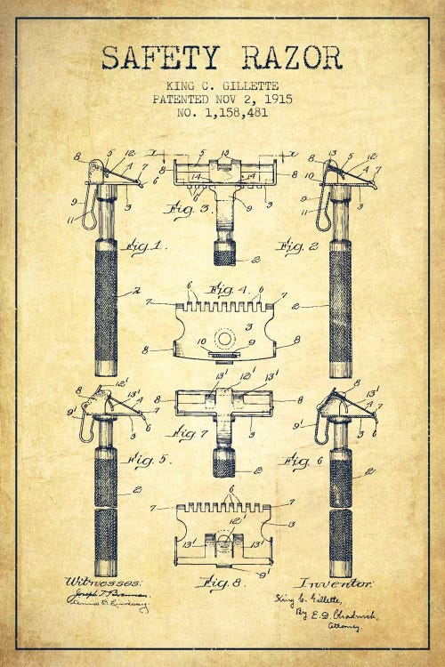 Razor Vintage Patent Blueprint