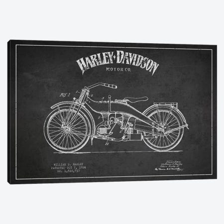 Harley-Davidson Charcoal Patent Blueprint Canvas Print #ADP2480} by Aged Pixel Canvas Artwork