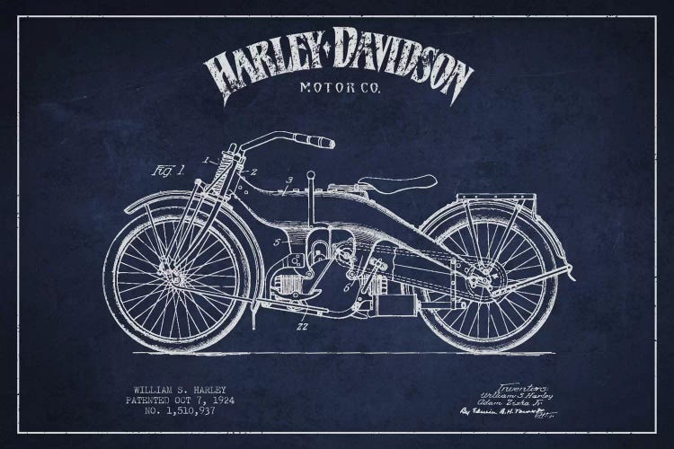 Harley-Davidson Navy Blue Patent Blueprint