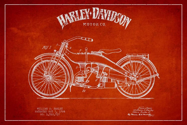 Harley-Davidson Red Patent Blueprint