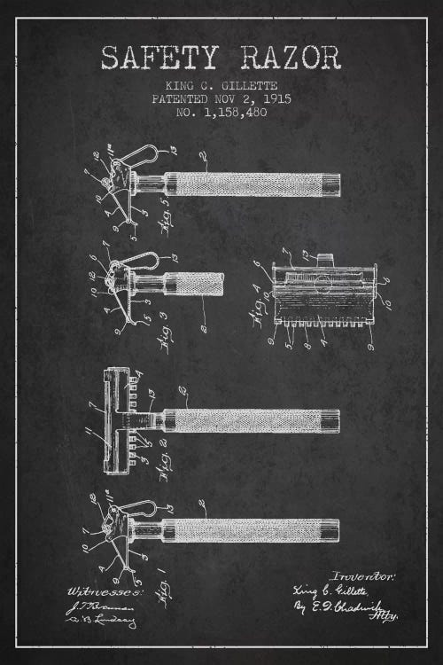 Razor Charcoal Patent Blueprint