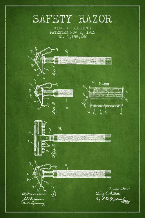 Razor Green Patent Blueprint