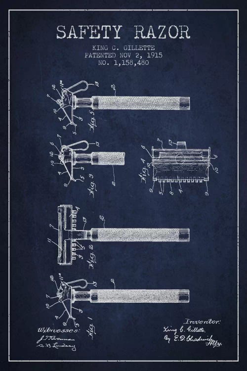 Razor Navy Blue Patent Blueprint