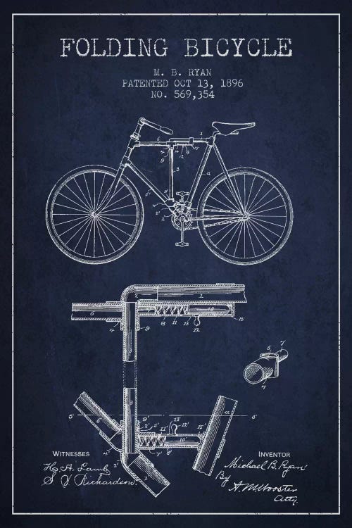 Bike Navy Blue Patent Blueprint