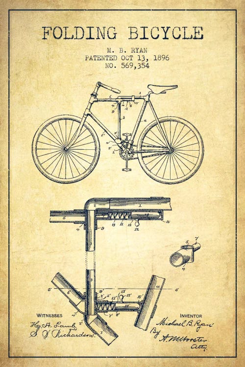 Bike Vintage Patent Blueprint