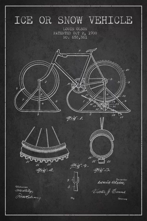 Bike Charcoal Patent Blueprint