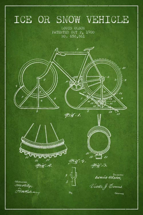 Bike Green Patent Blueprint