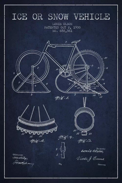 Bike Navy Blue Patent Blueprint