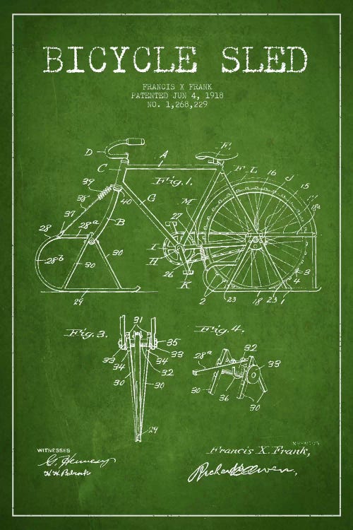 Bike Green Patent Blueprint